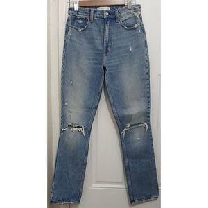 Abercrombie 90's hi rise skinny jeans womens size 28 distressed blue